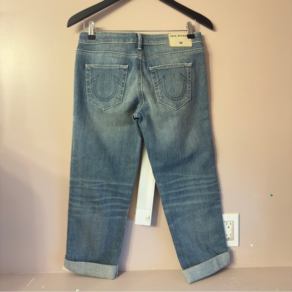 True Religion Starr Cropped Straight Pants Blue Women Size 25 - Picture 7 of 10